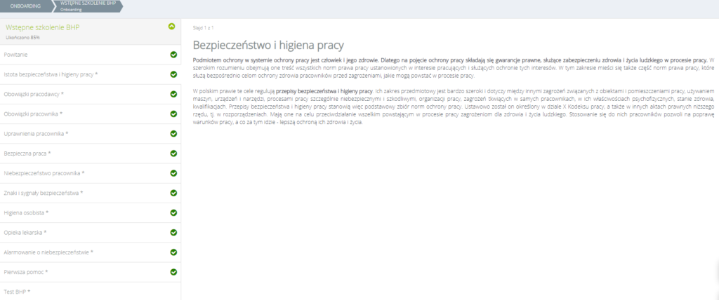 szkolenie BHP online