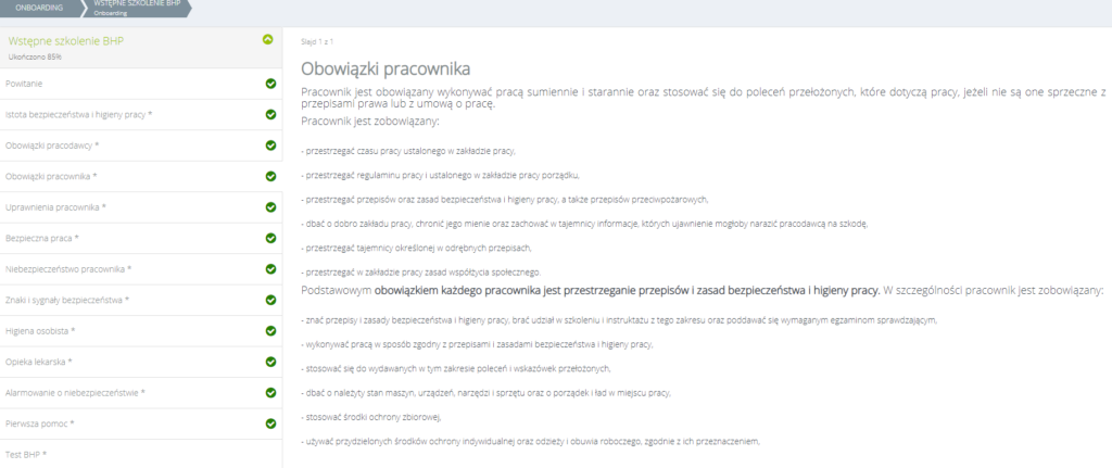 szkolenie BHP online