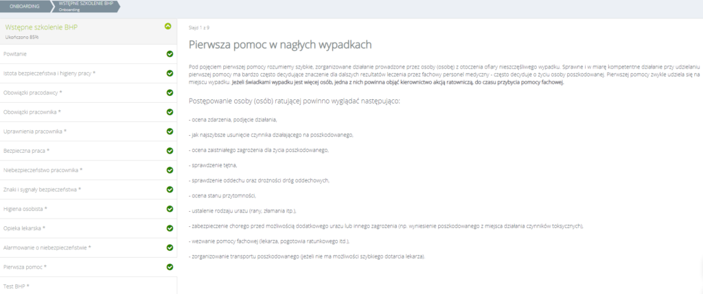 Szkolenie BHP online