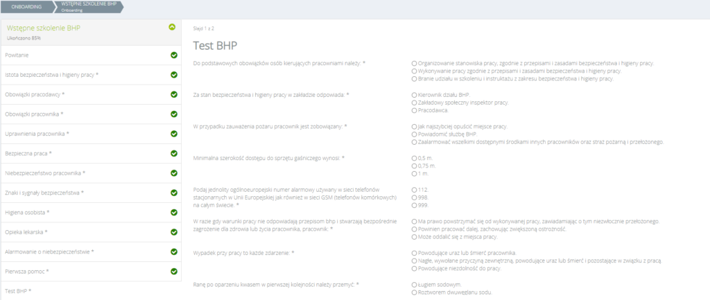 Szkolenie BHP online